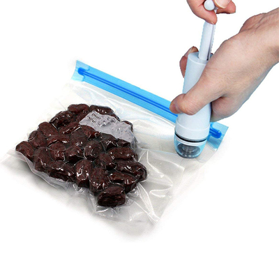 Reusable BPA Free Vacuum Zipper Seal Bags Resealable Air Valve Lapisan Ganda