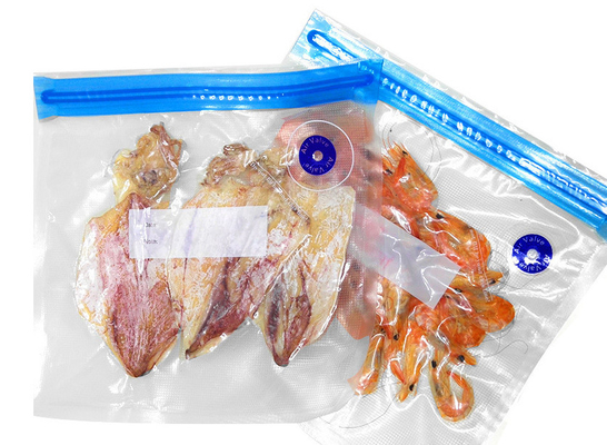 Makanan Vauum Storage Zip Lock Sous Vide Bags PA PE Handle Pump Bags Embossed