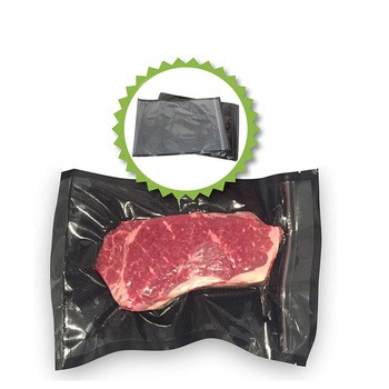 Freezer Zipper Black Vacuum Seal Bags Reusable Fleksibel Serbaguna Ukuran Kustom