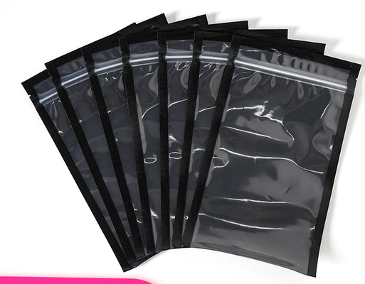 Black Clear Pre Cut Vacuum Sealer Bags Bahan Poli Dengan Ritsleting