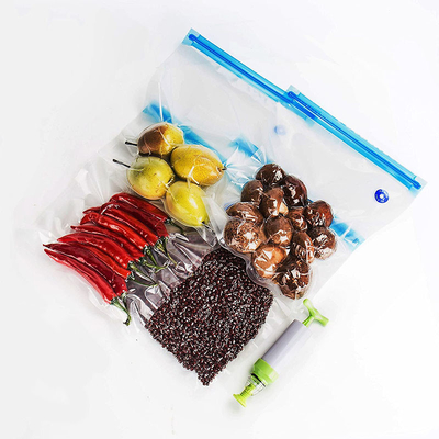 Sous Vide Tas Penyimpanan Makanan Vakum yang Dapat Digunakan Kembali Katup Udara Tas Ritsleting Vakum