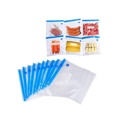 Sous Vide Bags Reusable Vacuum Zipper Bags Tas Penyimpanan Makanan dengan Klip Penyegel