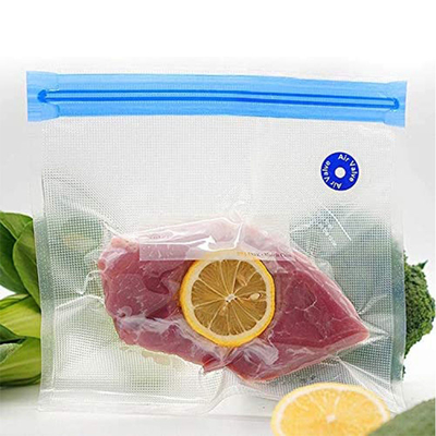 Sous Vide Bags Reusable Vacuum Zipper Bags Tas Penyimpanan Makanan dengan Klip Penyegel