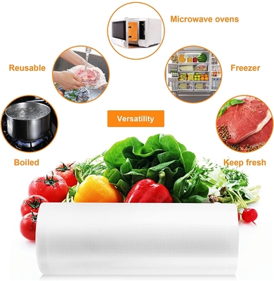 60mic BPA Free Plastic Resealable Pouches Customized Freezer Vac Storage Bag