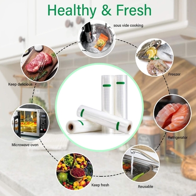 Polypropylene Plastic Embossed Vacuum Sealer Rolls Bagus Untuk Penyimpanan Barrier Vac