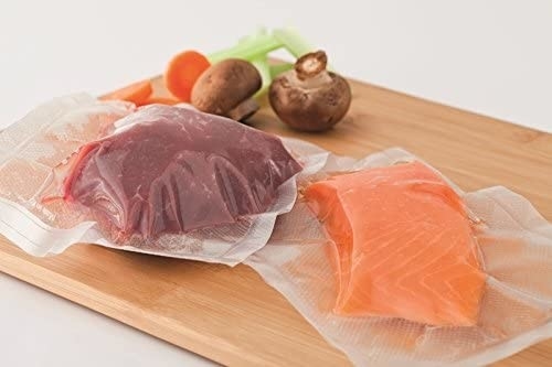 QS Tas Vakum Makanan Transparan Nilon Makanan Dapat Disegel Penyimpanan 17cm * 25cm