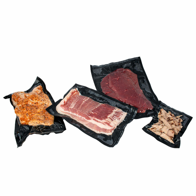Sous Vide Embossing Semua Tas Segel Vakum Hitam Merek OEM Untuk Kacang Kernel