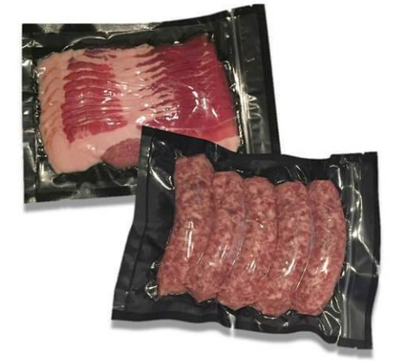 Embossing Clear / Black Vacuum Seal Bags Penyimpanan Sayuran Daging Bpa Gratis