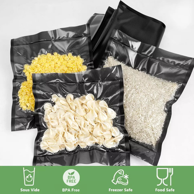 Food Grade Precut Vacuum Pack Rolls Hitam / Clear Ziplock Vacuum Seal Storage Rolls