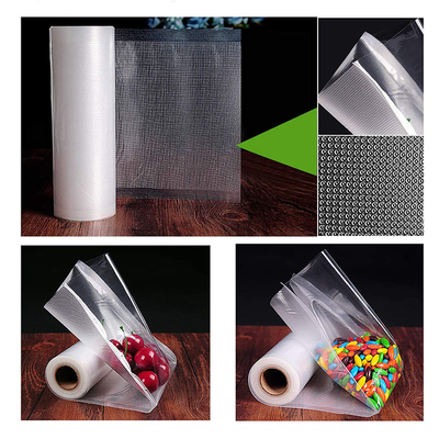 60mic - 450mic BPA Free Vacuum Seal Bags Rolls Kustom Timbul Beku Transparan
