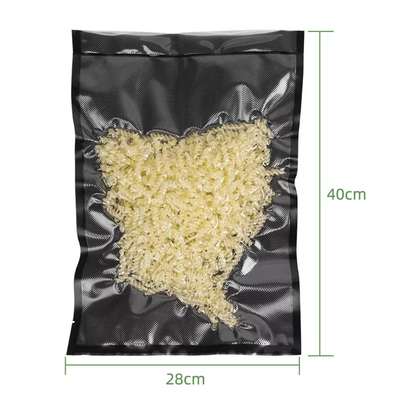 Vacuum Commercial Grade Barrier Black Nylon Pouch Ritsleting Plastik Timbul
