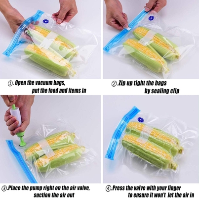 Vacuum Sealer Zipper Bags Sous Vide bags untuk makanan BPA Free Reusable Resealable