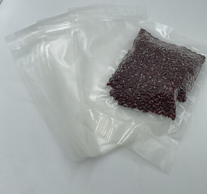 Kantong Makanan Segel Panas Plastik Timbul Ritsleting Pola Dua Arah Vakum
