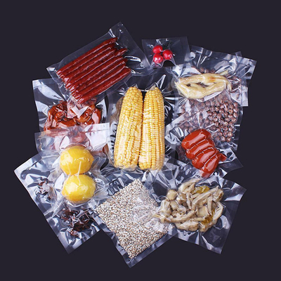 QS SGS Tiga Sisi Segel Vakum Sealer Tas Makanan Daging Brengsek Tas Penyimpanan Plastik 7cm * 10cm