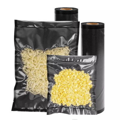 Kacang Kantong Plastik Hitam Vacuum Seal Roll Penyimpanan Makanan Kemasan Tidak Beracun 6mm