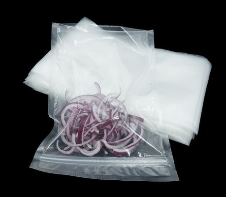 Transparansi PE Food Vacuum Zipper Bags Ketahanan Abrasi Tusukan Tinggi