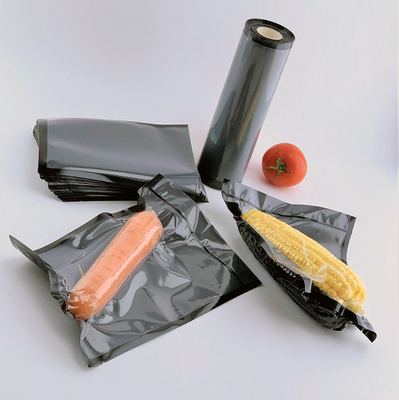 Tas Vacuum Sealer Hitam Dan Bening Gulungan BPA Gratis Untuk Penyimpanan Kopi Herbal