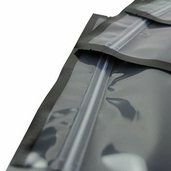 Black Clear Pre Cut Vacuum Sealer Bags Bahan Poli Dengan Ritsleting