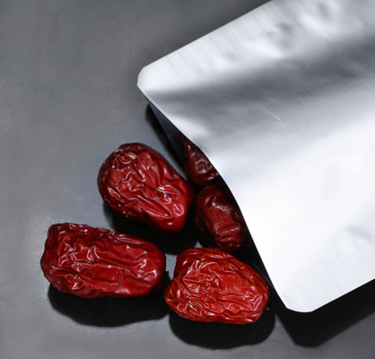 Kantong Penyimpanan Makanan Mylar Metalized Sliver Kantong Segel Panas Tahan Ringan