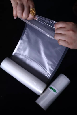 PE PA Vacuum Seal Roll Plastic Embossed Vacuum Sealer Bags Rolls For Microwave