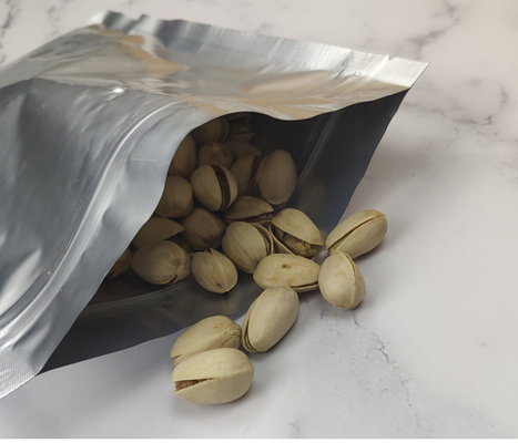 Silver Aluminium Foil Food Hemat Mylar Metallic Resealable Foil Zipper Lock Pouches