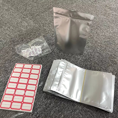 Sliver Heat Sealable Food Storage Mylar Bags Dengan Label Stiker Peredam Oksigen