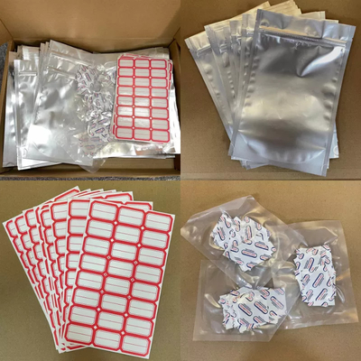 Tas Mylar Stand Up Ziplockk Kustom yang Dapat Ditutup Kembali Dengan Peredam Oksigen