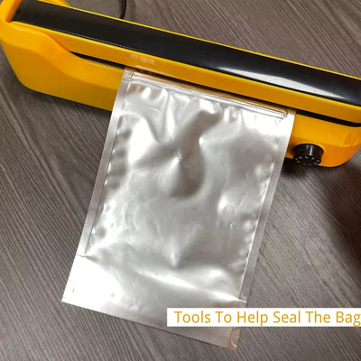 Heat Sealing Aluminium Foil Bags Tas Penyimpanan Mylar Dapat Digunakan Kembali Dengan Stiker Label