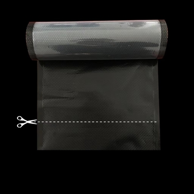 Didaur ulang PA PE Plastic Black Vacuum Rolls Meat Vacuum Sealer Bag Embossed