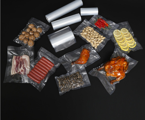 Penyimpanan Makanan Timbul Vacuum Sealer Rolls Cooking Sous Vide Nylon Vacuum Pouches