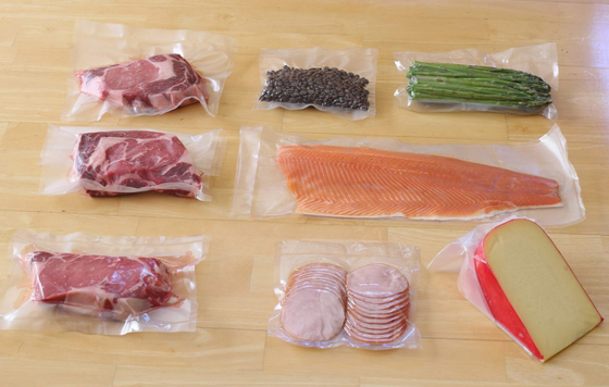 Food Grade Nylon Transparan Tas Segel Vakum Gulungan Makanan Segar Plastik Bertekstur