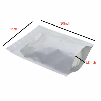 Tas Segel Panas Stand-Up yang Dapat Ditutup Kembali Tas Segel Foil Perak Frosted