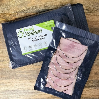 Food Grade Black Heat Seal Custom Packaging embossed vacuum seal bag rolls